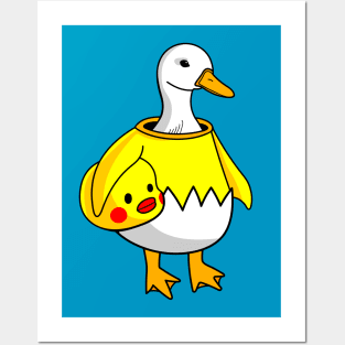 Goose in duck costume Posters and Art